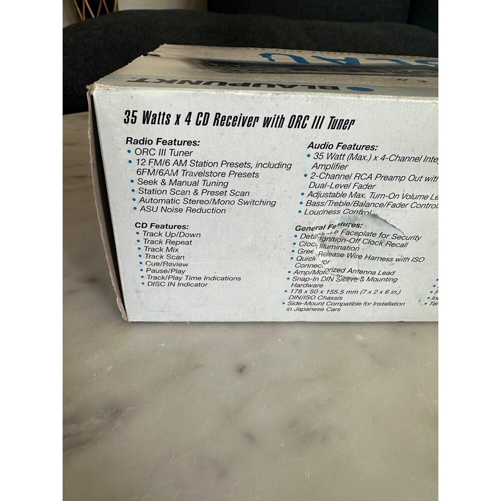 NIB Blaupunkt High-Power CD Receiver with ORC III Tuner - Picture 5 of 8